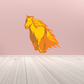 Fire galloping horse sticker, orange and yellow flame-style horse silhouette