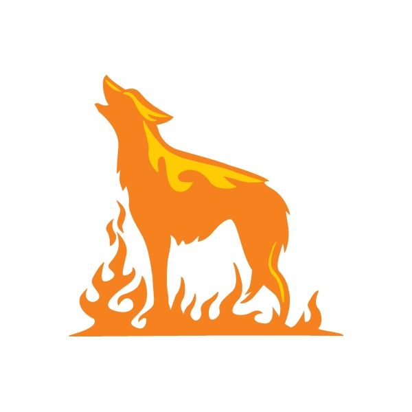 Image of Fire Ground Wolf Howling Decal