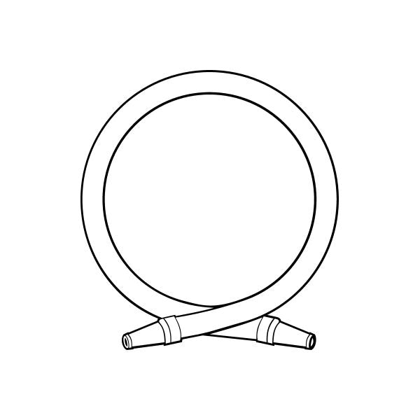 Fire hose decal with circular loop and two connected hose ends