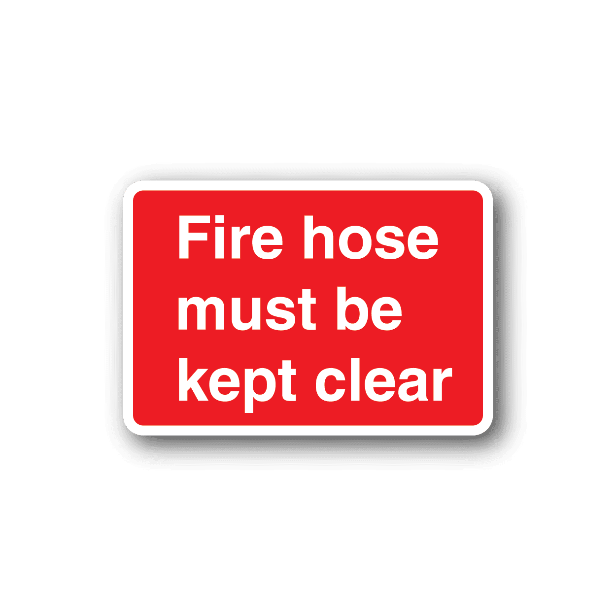 Image of Fire Hose Must Be Kept Clear Text Sticker