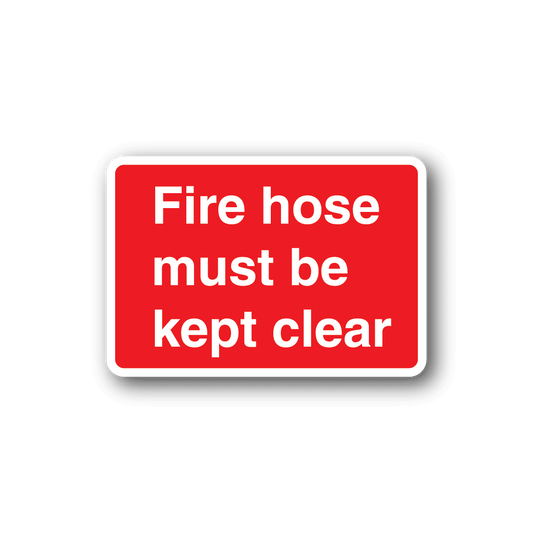 Image of Fire Hose Must Be Kept Clear Text Sticker