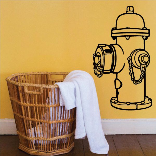 Fire hydrant side view decal in black