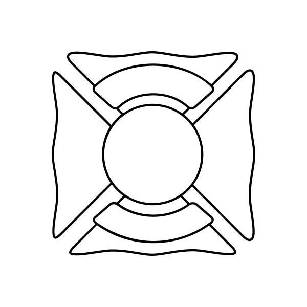 Black iron cross decal with circular center
