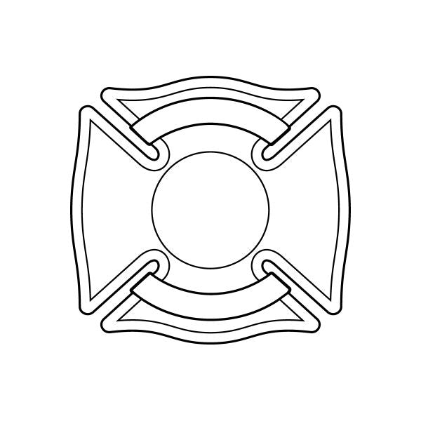 Fire logo decal with circular center and ribbon-like flame outline lines
