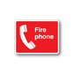 Fire Phone sticker, red square with white border, phone icon and text "Fire phone"