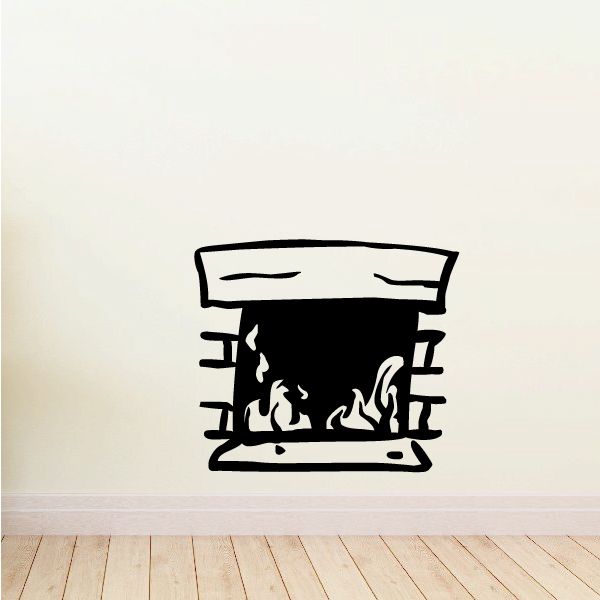 Image of Fire Place Wall Decal - Vinyl Decal - Car Decal - Vd001