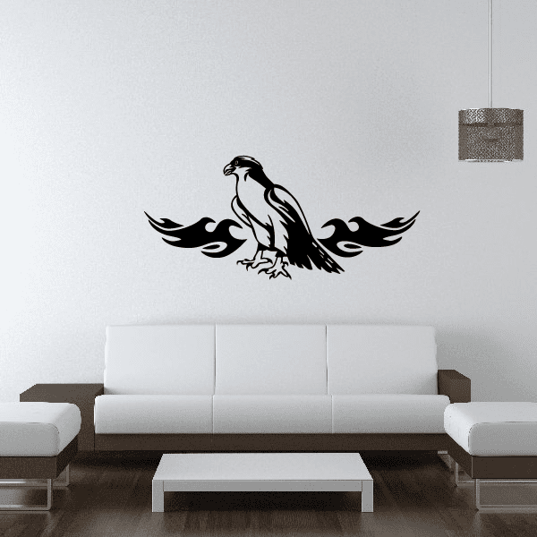 Image of Fire Sitting Hawk Decal