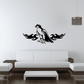 Sitting hawk decal with flame accents