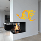 Fire snake vinyl sticker with orange and yellow flame pattern