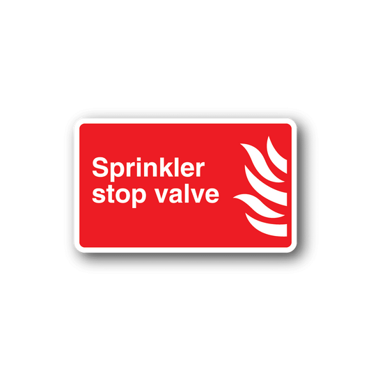 Image of Fire Sprinkler Stop Valve H2o Water Fire Extinguisher Sticker