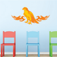 Orange standing eagle sticker with flame-like accents