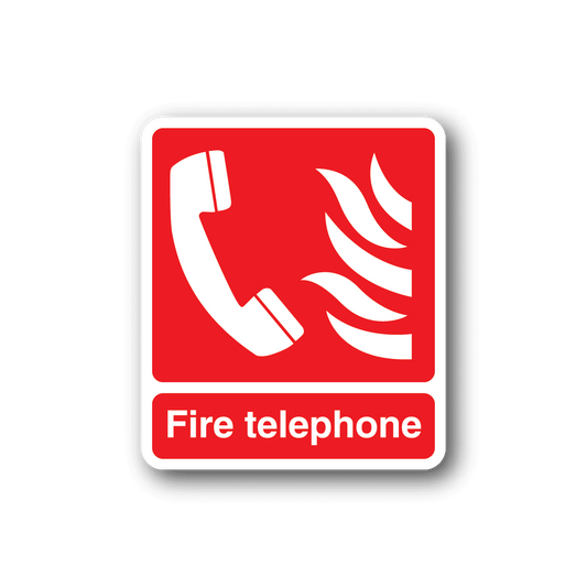 Image of Fire Telephone Red and White Sticker