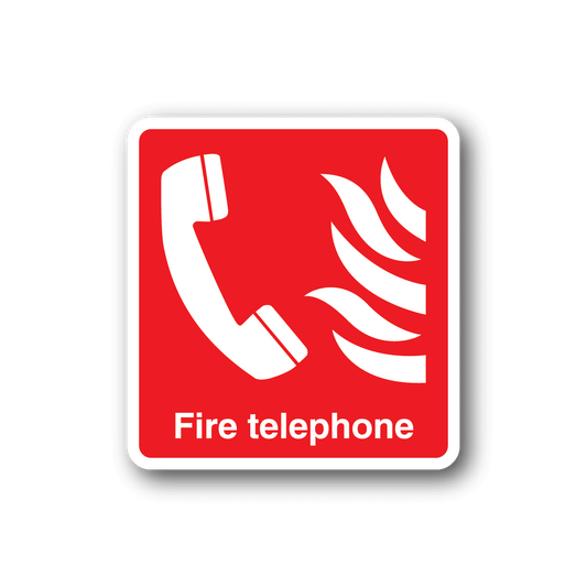 Image of Fire Telephone Square Sticker