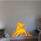 Flame bull decal sticker, bright orange and yellow with fire accents