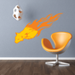 Orange flame cougar wall sticker, side profile with stylized fire details