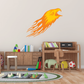 Flame-style eagle head sticker in orange and yellow