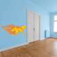 Fire trail wolf decal sticker, orange and yellow flame design