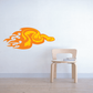 Fire trail snake sticker with orange and yellow flaming design