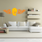 Orange fiery cougar with wings wall decal sticker