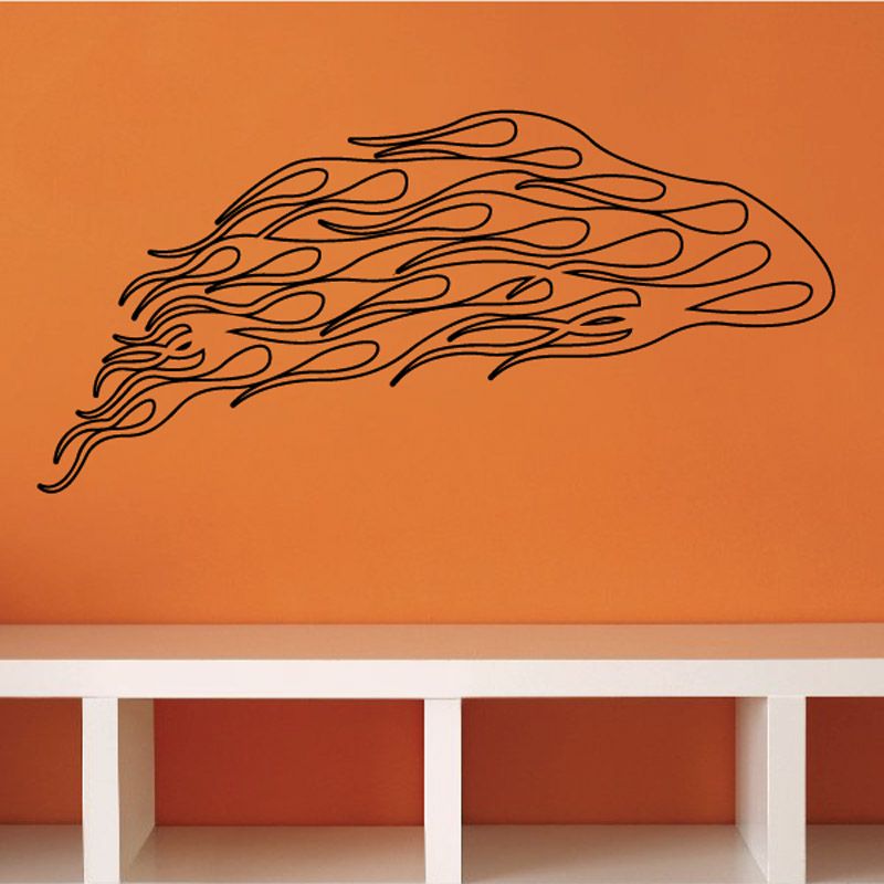 Image of Fireball Long Ghost Flames Car Decal - Vinyl Decal - Wall Decal - CF270