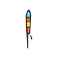 Firecracker standing sticker: colorful rocket with blue flame top and black fuse.