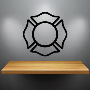 Firefighter crest outline decal with circular badge center