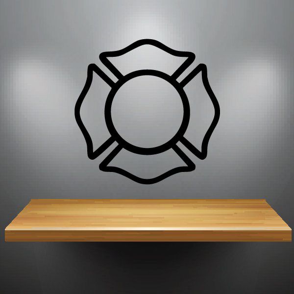 Image of Firefighter Crest Outline Decal