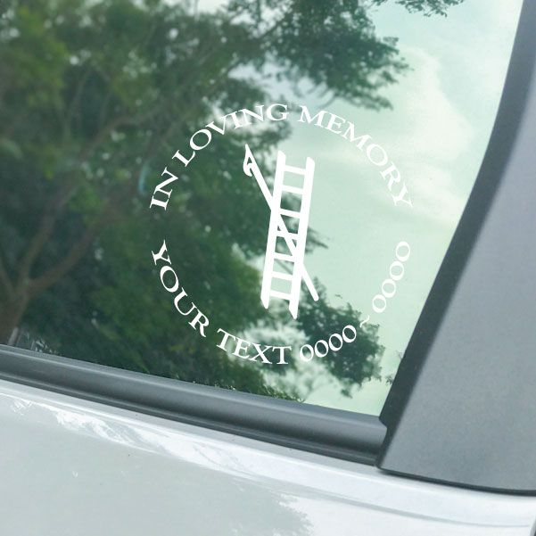 Image of Firefighter Ladder Custom In Loving Memory Decal