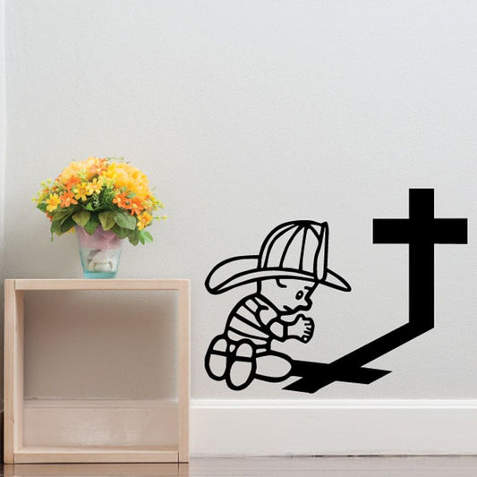 Image of Firefighter Praying Decal