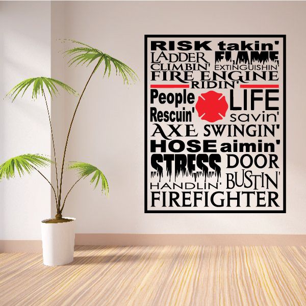 Image of Firefighter Word Collage Decal