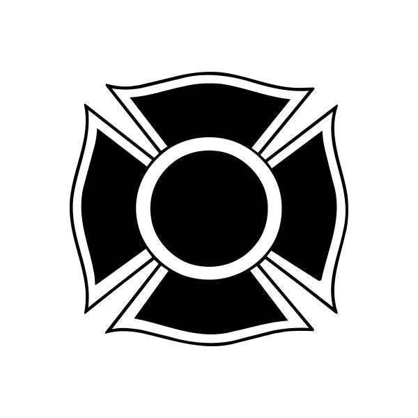 Iron cross decal template: black cross with white outline and central circle