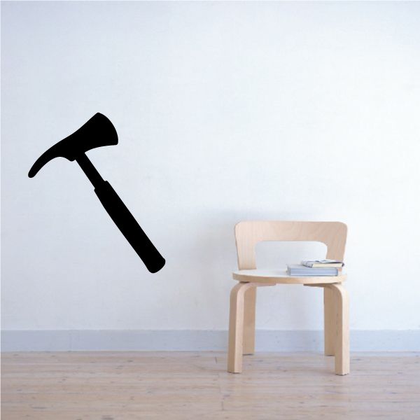 Fireman's hatchet decal with black hatchet silhouette