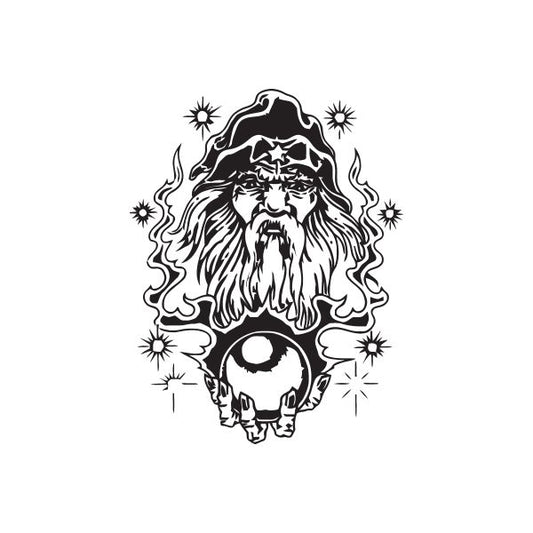 Image of Firey Crystal Ball Wizard Decal