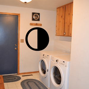 Thick quarter moon wall decal in matte black vinyl design
