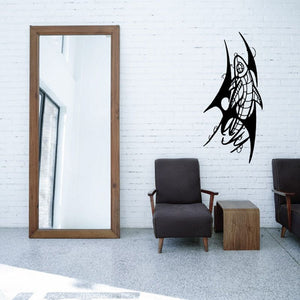Fish wall decal vinyl featuring a bold black fish silhouette
