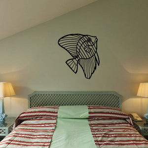 Fish wall decal with black vinyl outline fish
