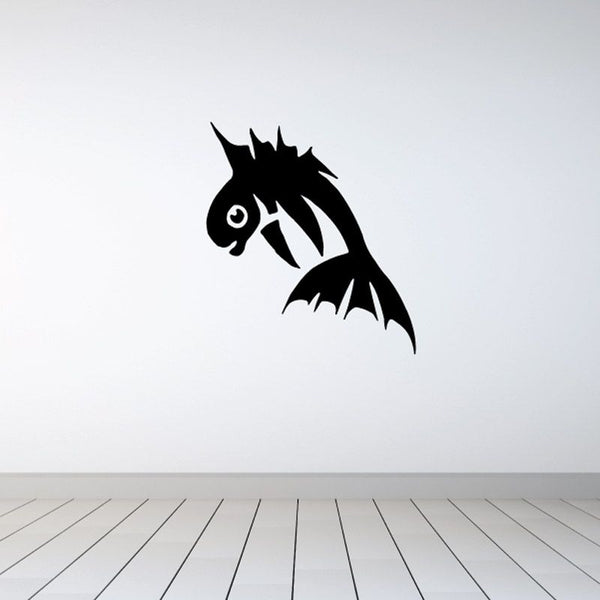 Fish wall decal with black catfish design