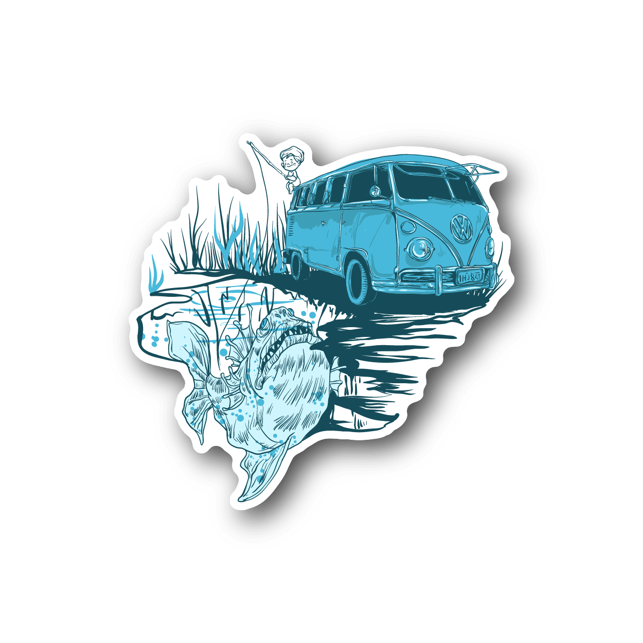 Image of Fishing From Van Life Sticker