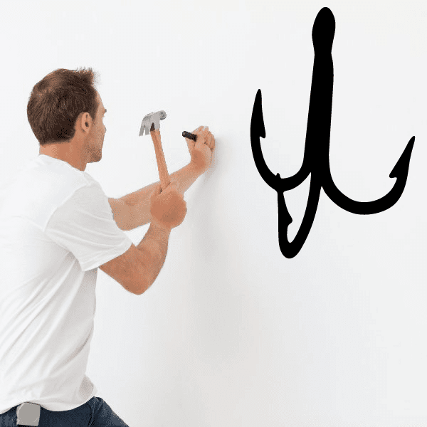 Image of Fishing Hook Wall Decal - Vinyl Decal - Car Decal - NS007