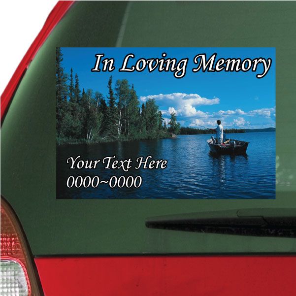 Image of Fishing In Loving Memory Custom Rectangle Sticker