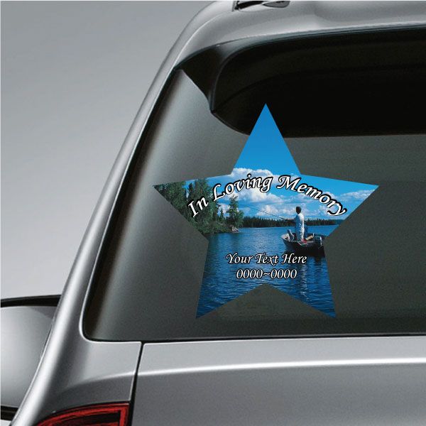 Image of Fishing In Loving Memory Custom Star Sticker