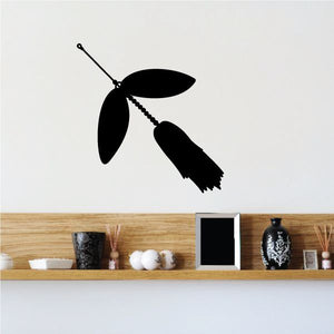 Fishing lure vinyl wall decal, black lure silhouette with fishing line and hook