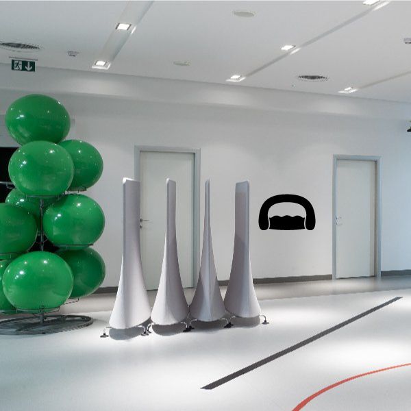 Fitness wall decal vinyl with black weight dumbbell icon