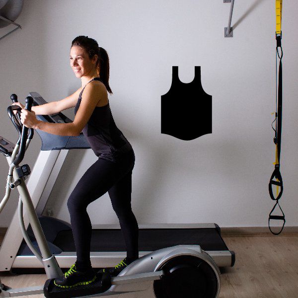 Black tank top fitness wall decal vinyl silhouette