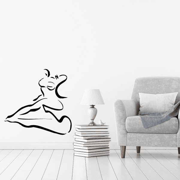 Fitness wall decal of a stretching person silhouette