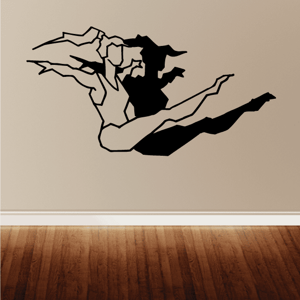 Fitness wall decal featuring a flexing arm silhouette, dark and light vinyl