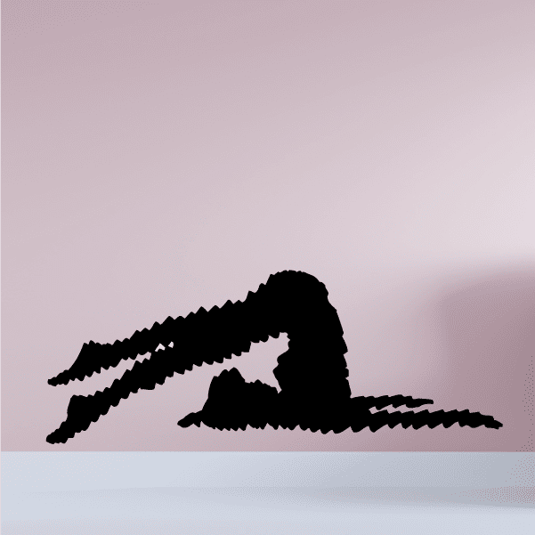 Black fitness wall decal silhouette of a weightlifter