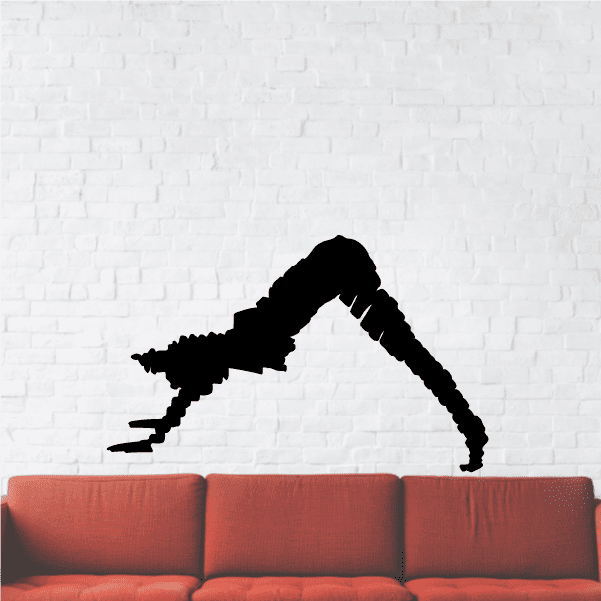 Black weightlifter wall decal silhouette