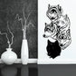 Wolf heads decal set with five different faces in black and white