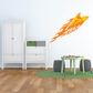 Eagle gliding flame burst wall sticker with orange and yellow flames